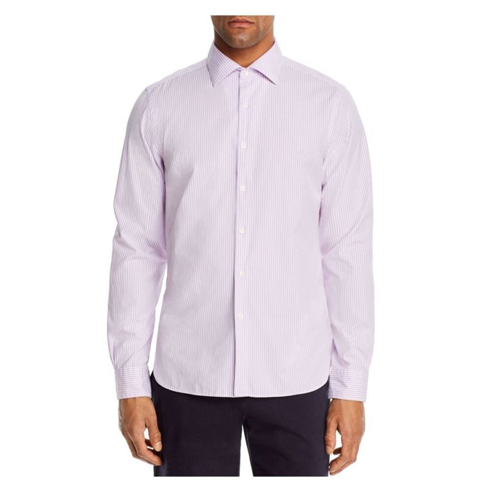 The Mens store Mens Purple Pinstripe Button Down Casual Shirt M